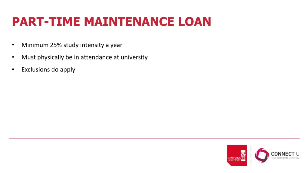 part time maintenance loan