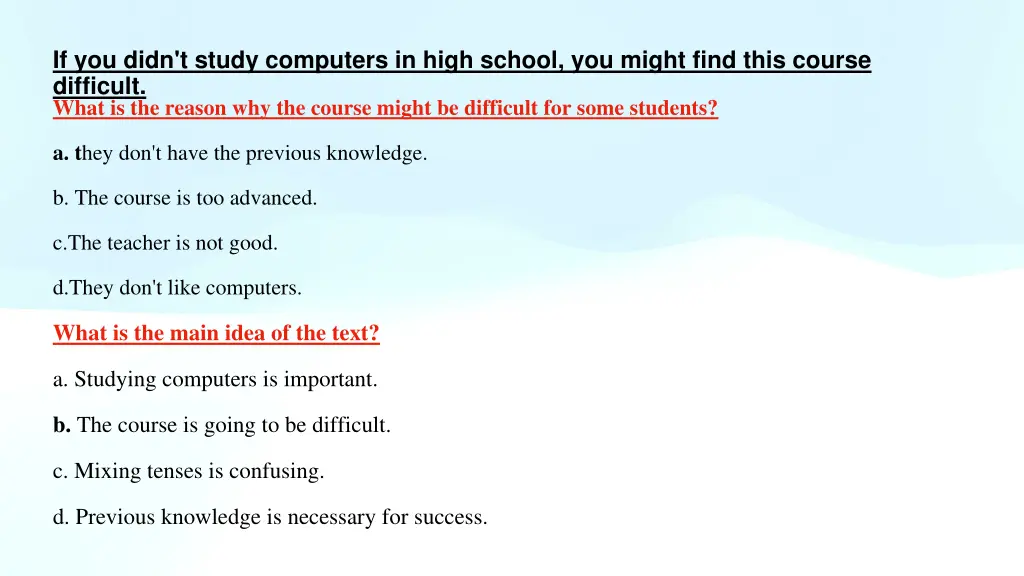 if you didn t study computers in high school 2