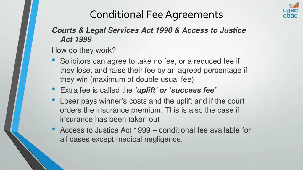 conditional fee agreements