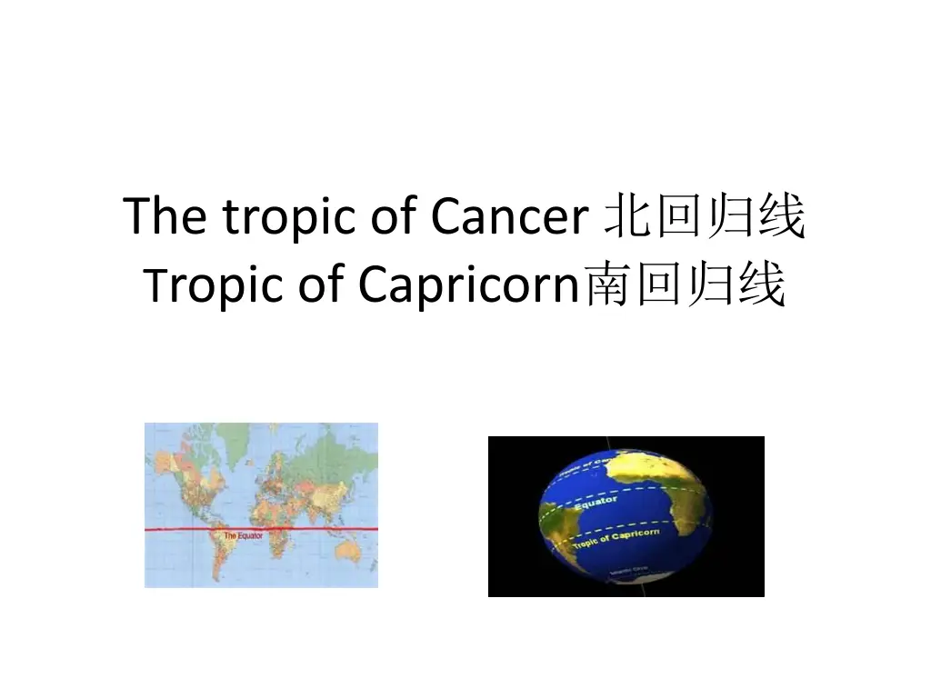 the tropic of cancer t ropic of capricorn