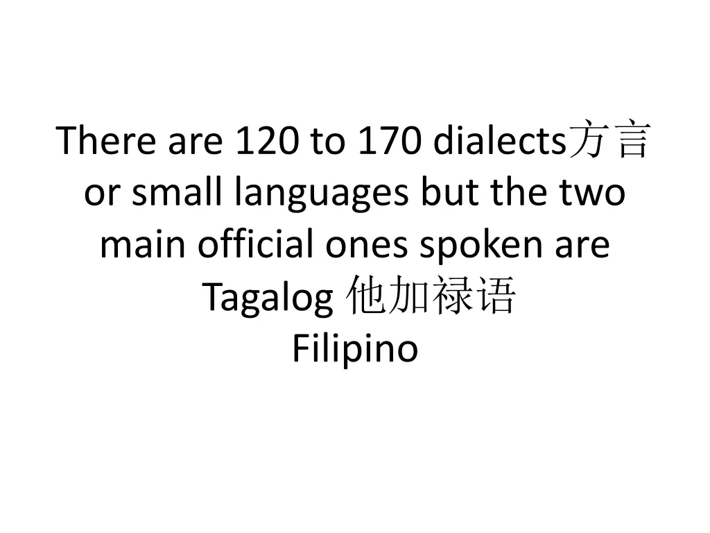 there are 120 to 170 dialects or small languages