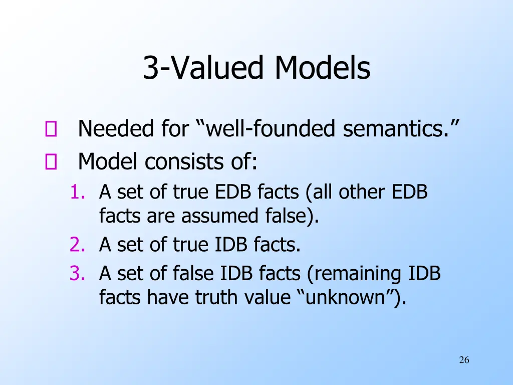 3 valued models