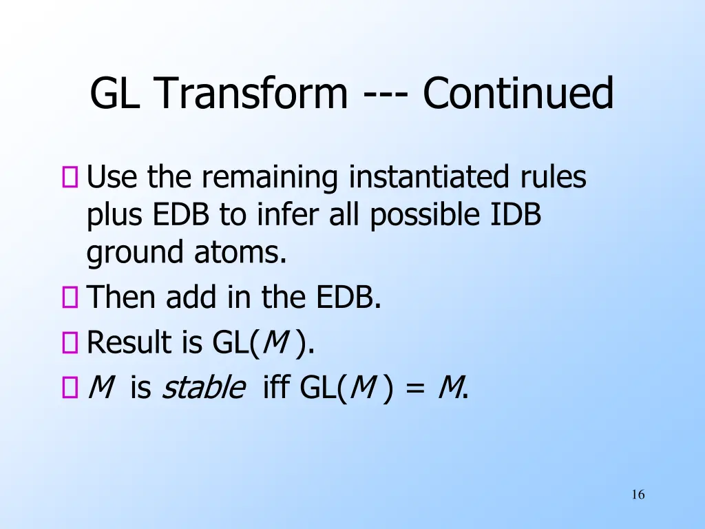 gl transform continued