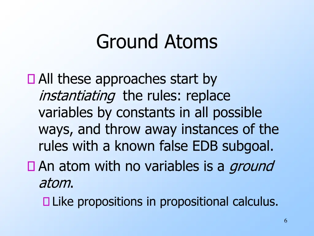 ground atoms