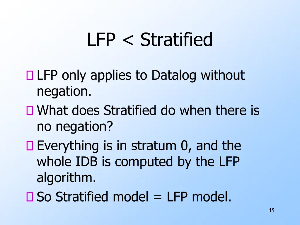 lfp stratified