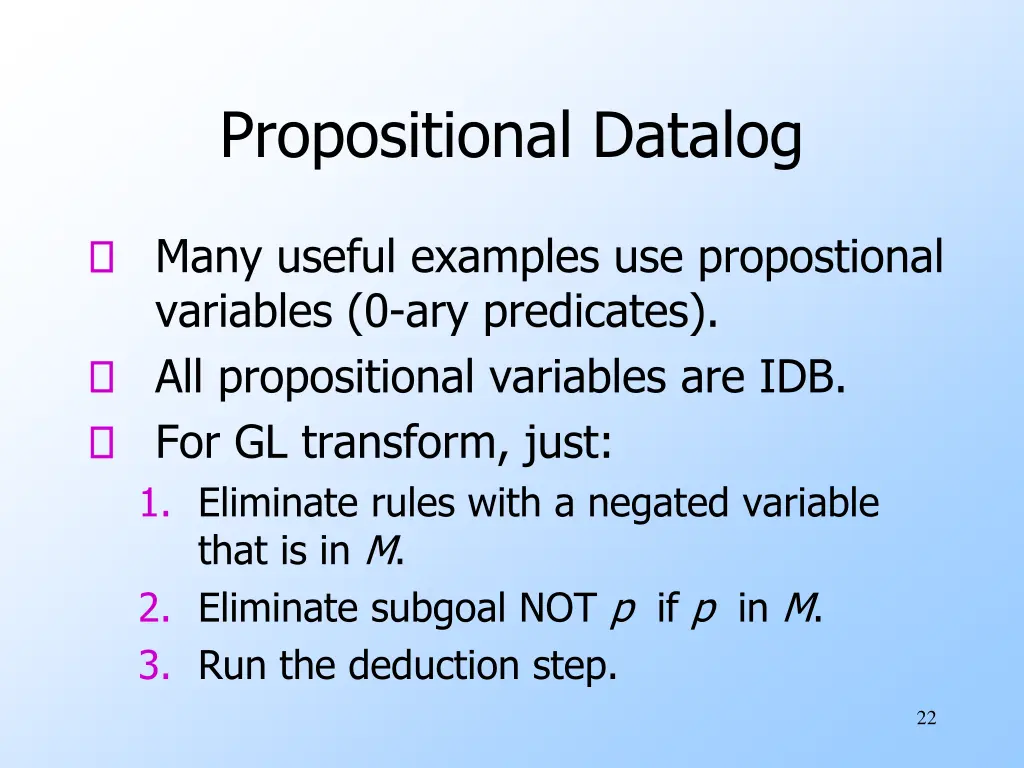 propositional datalog