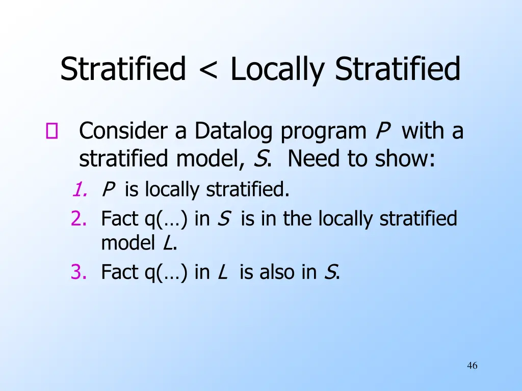 stratified locally stratified