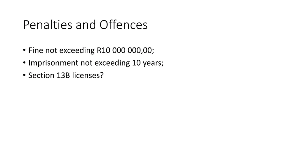 penalties and offences