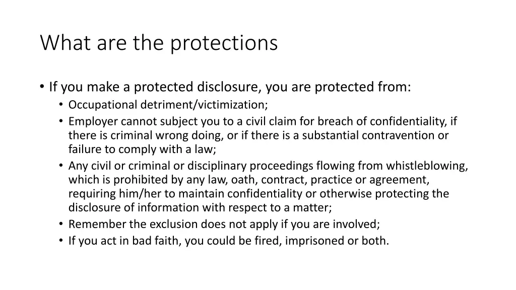 what are the protections