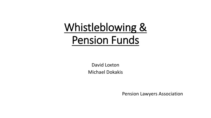 whistleblowing whistleblowing pension funds