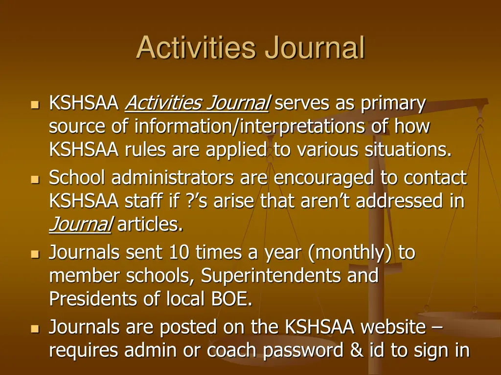 activities journal