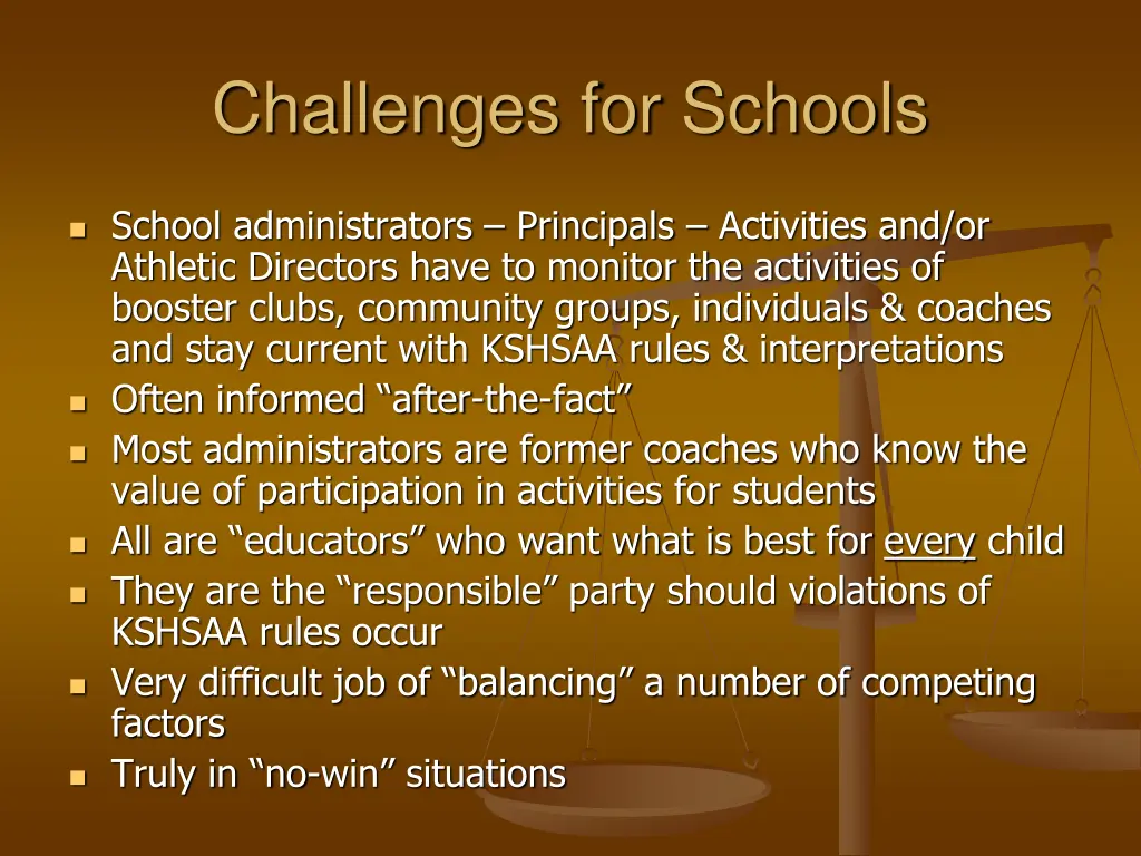 challenges for schools