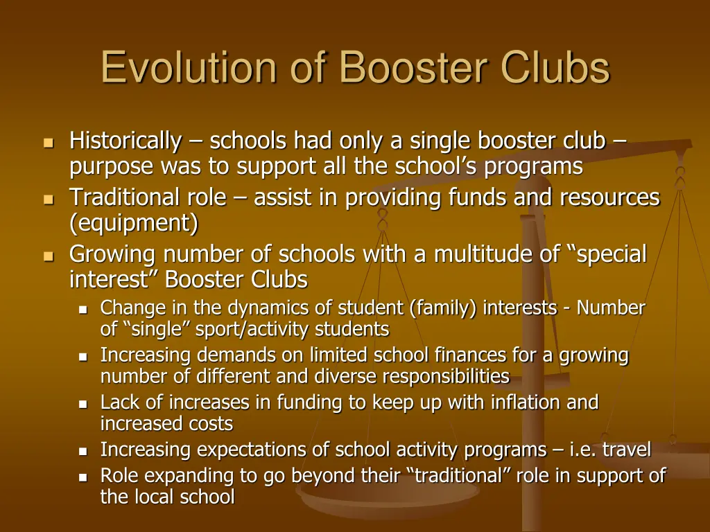 evolution of booster clubs