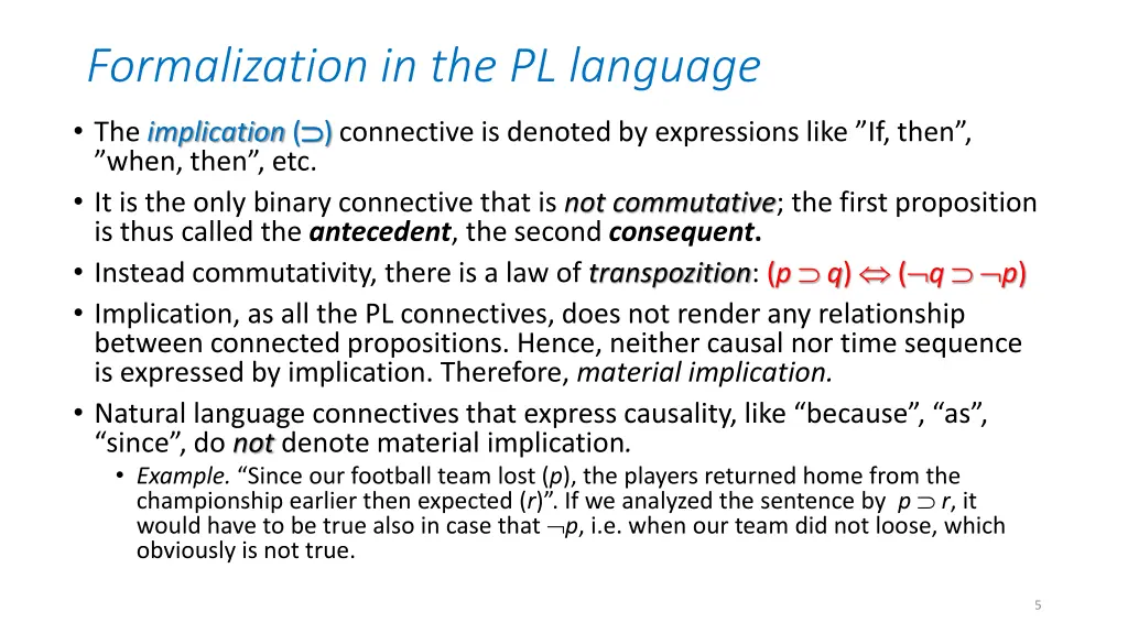 formalization in the pl language 3