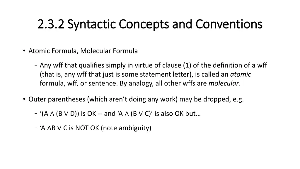 2 3 2 syntactic concepts and conventions