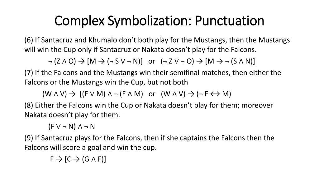 complex symbolization punctuation complex