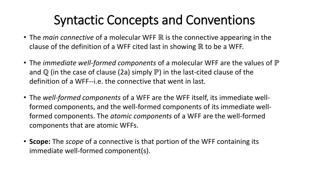 syntactic concepts and conventions syntactic