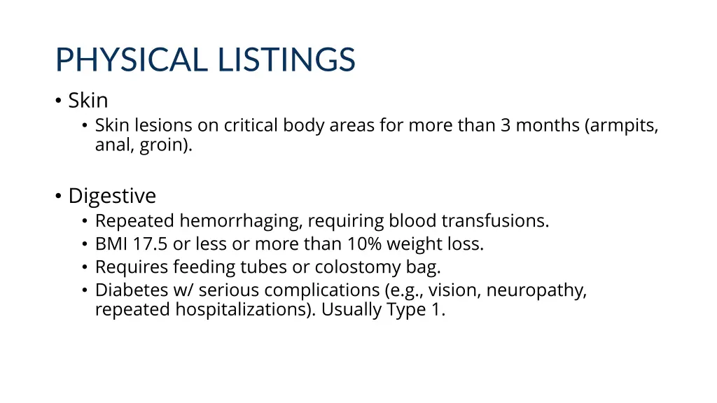 physical listings skin skin lesions on critical