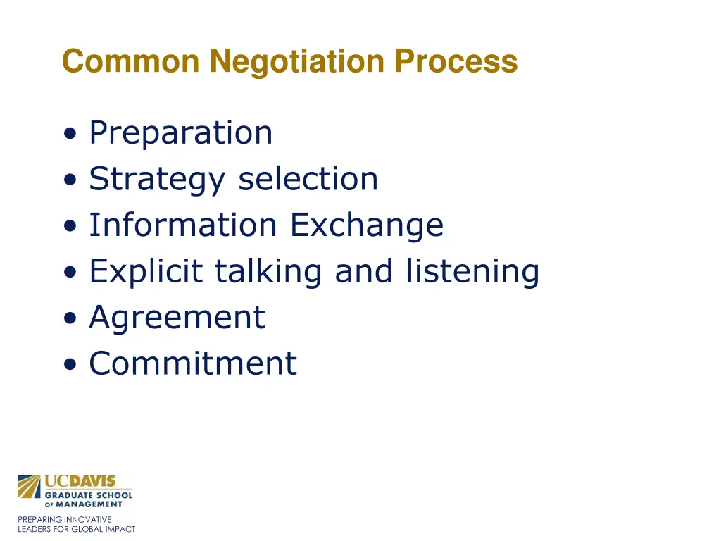 common negotiation process