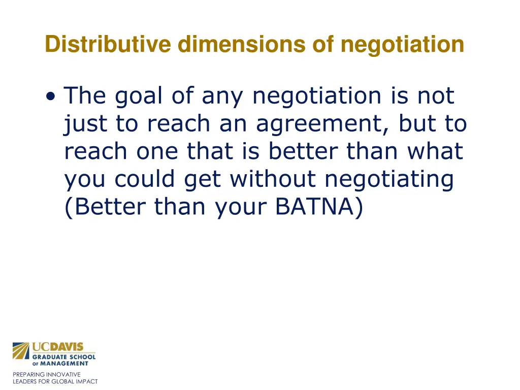 distributive dimensions of negotiation