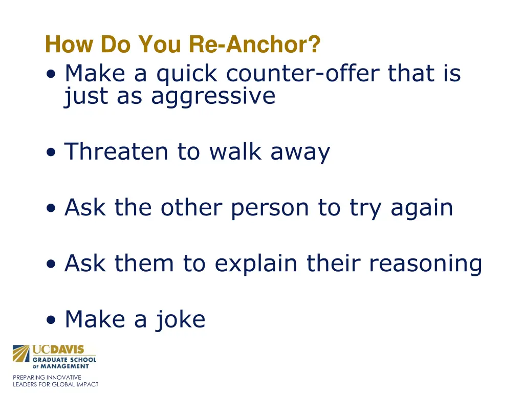 how do you re anchor make a quick counter offer