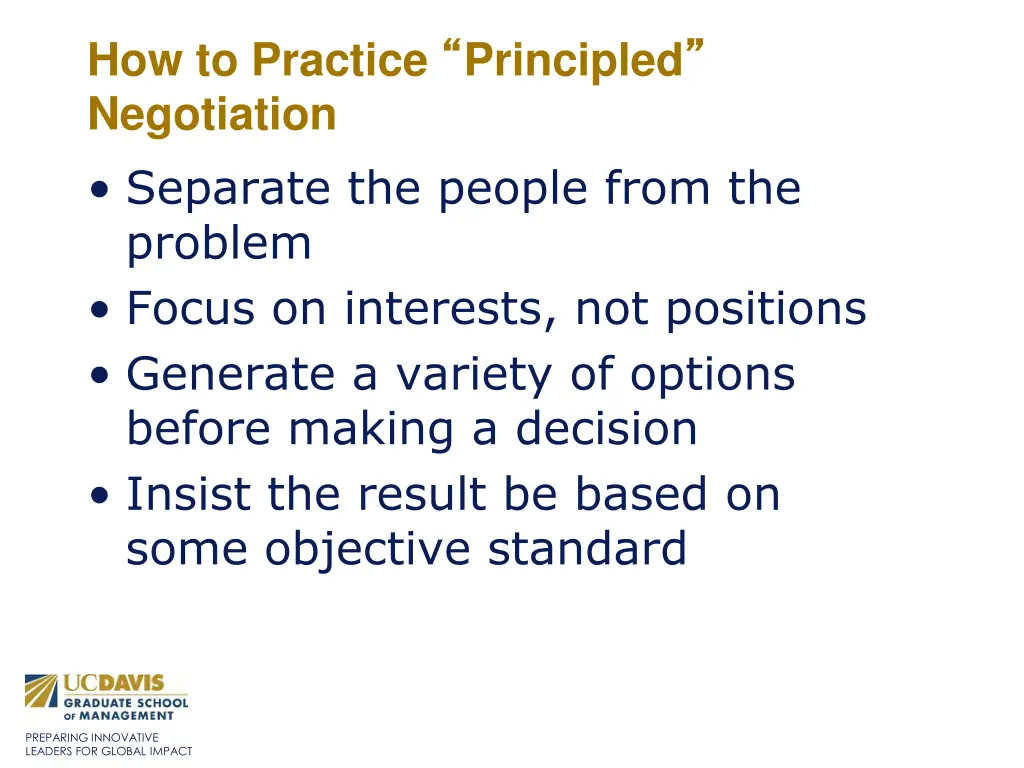 how to practice principled negotiation separate