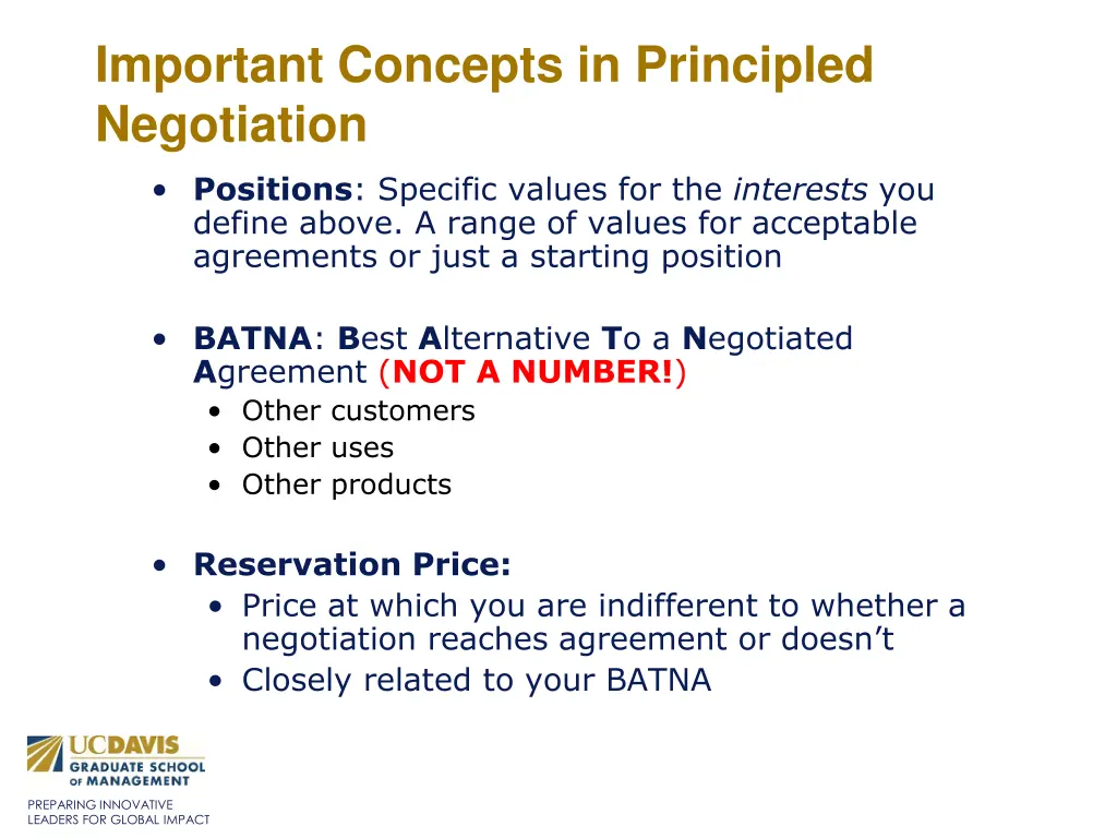 important concepts in principled negotiation 2