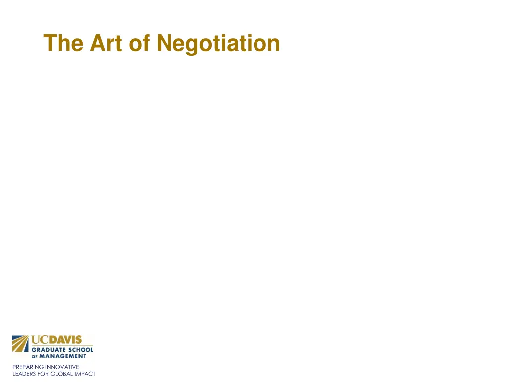 the art of negotiation