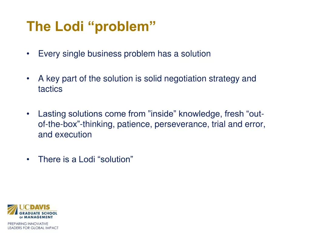 the lodi problem