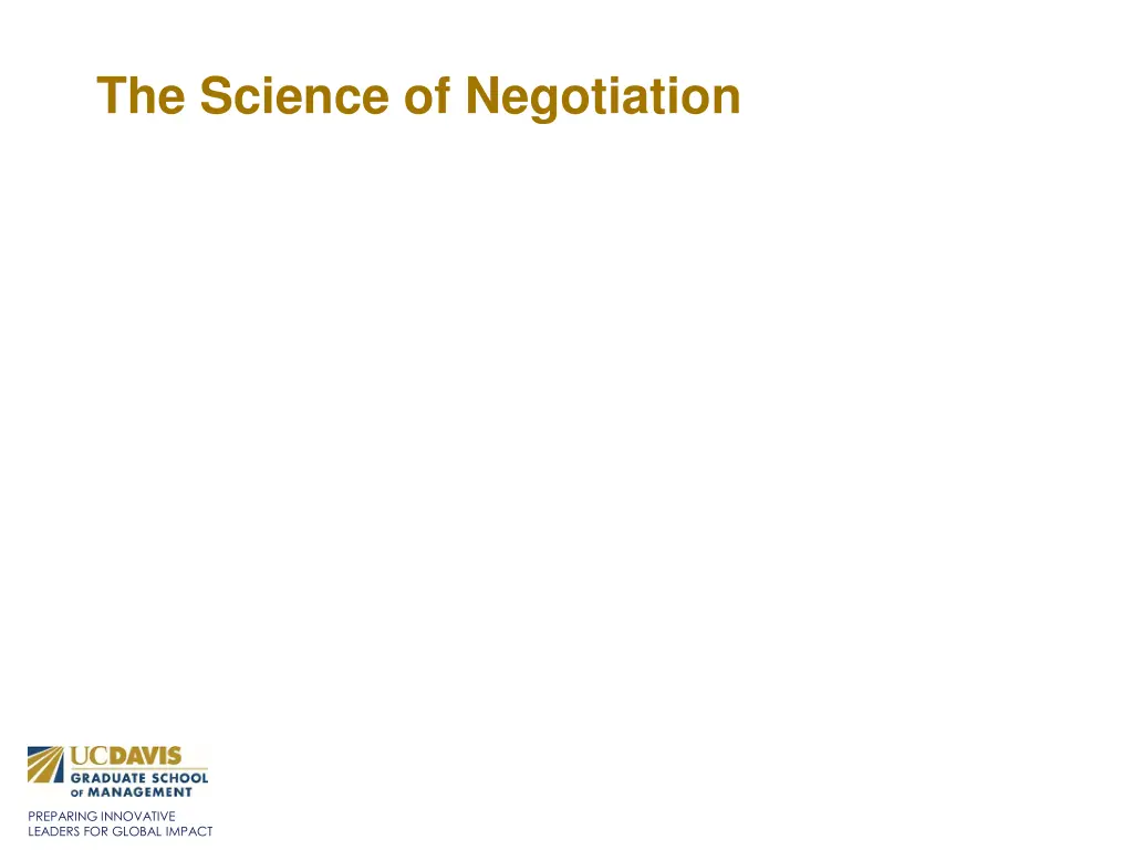 the science of negotiation