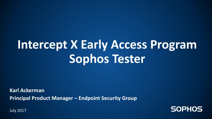 intercept x early access program sophos tester