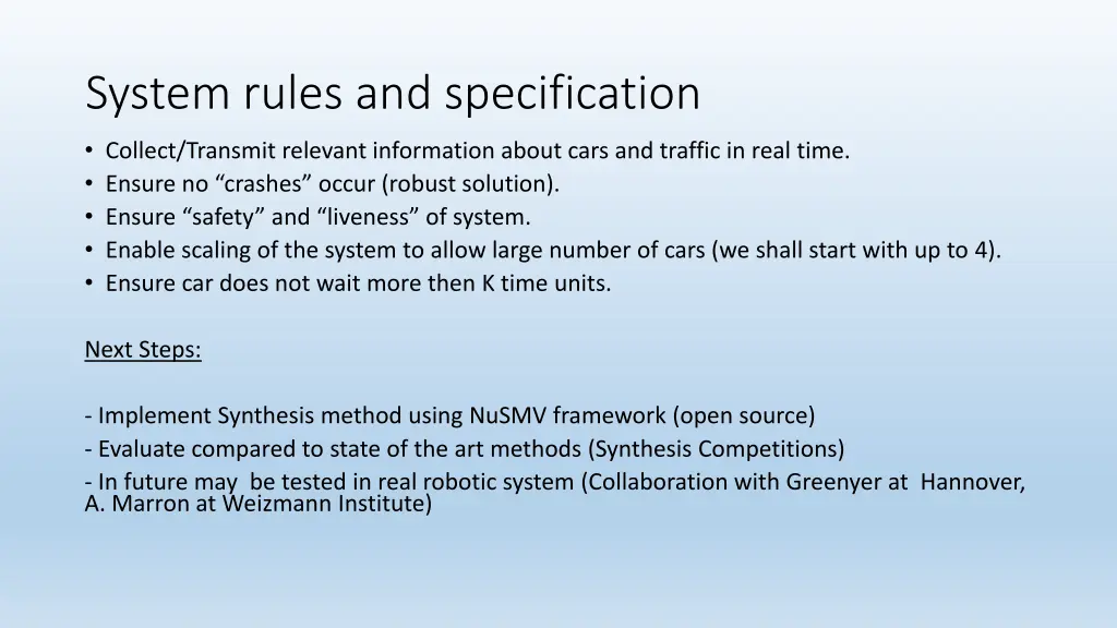 system rules and specification