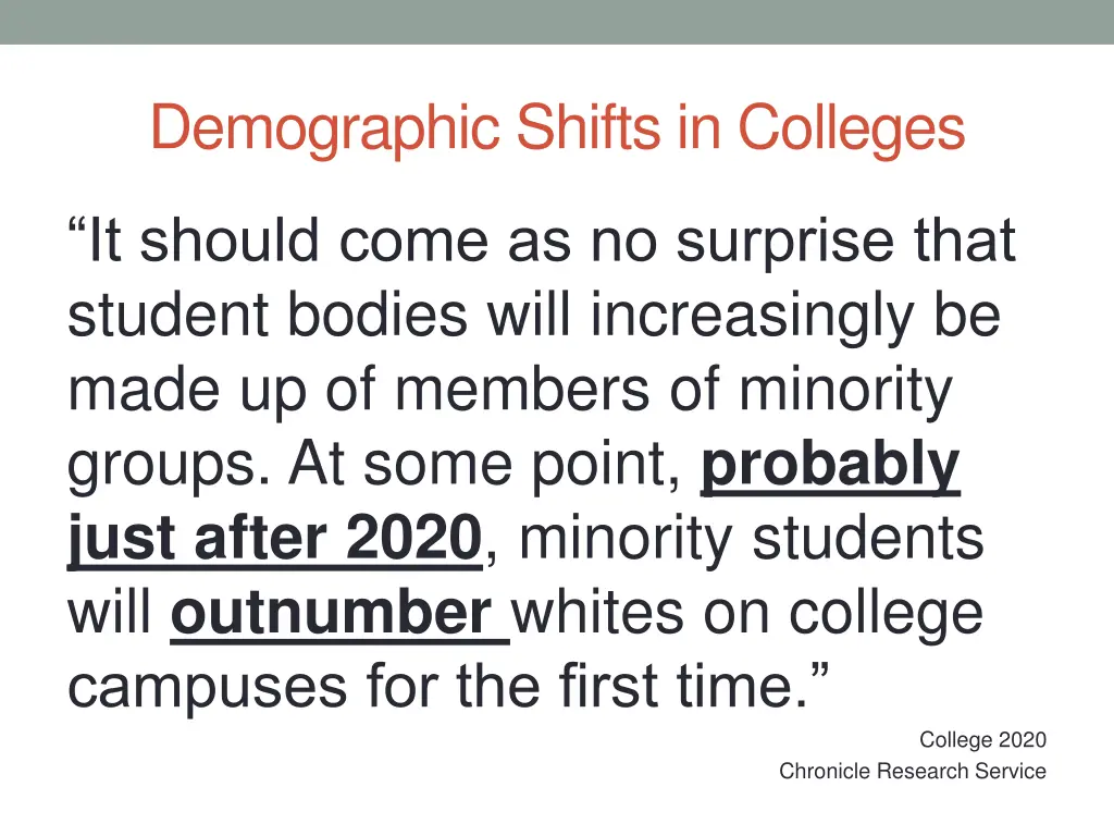 demographic shifts in colleges