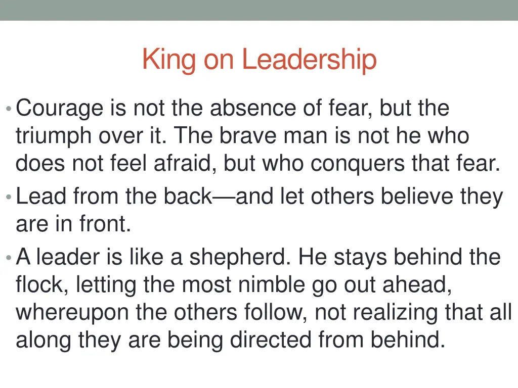 king on leadership