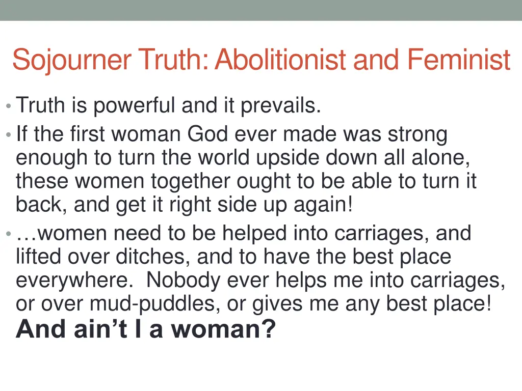 sojourner truth abolitionist and feminist