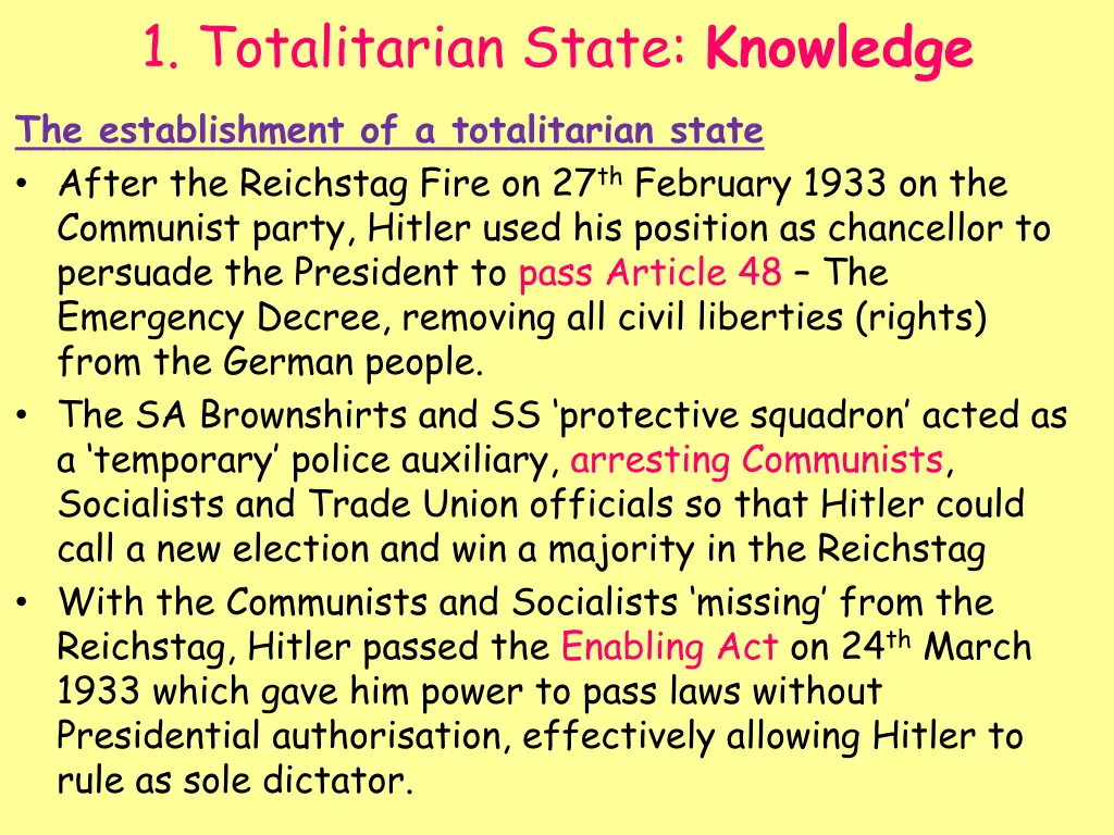 1 totalitarian state knowledge