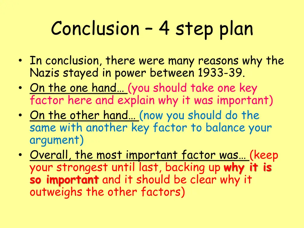 conclusion 4 step plan