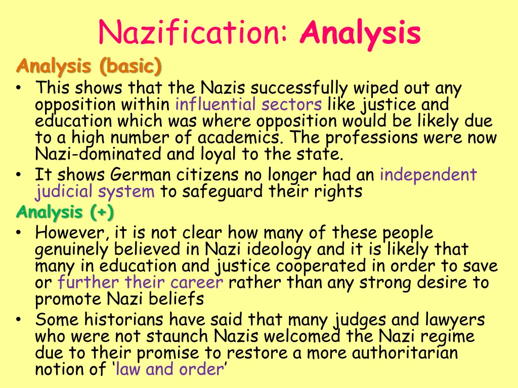 nazification analysis