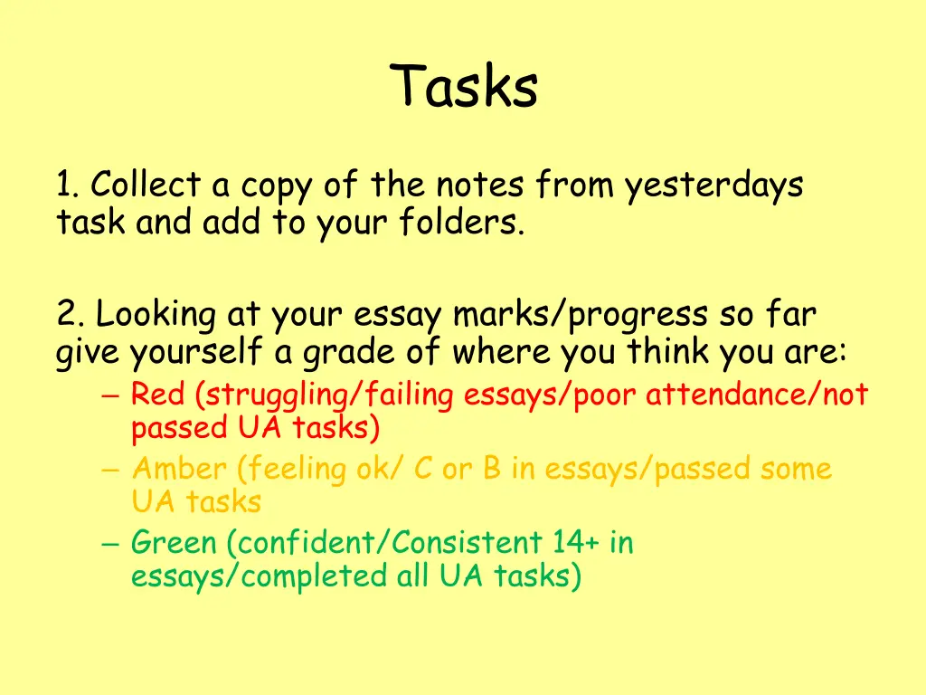 tasks