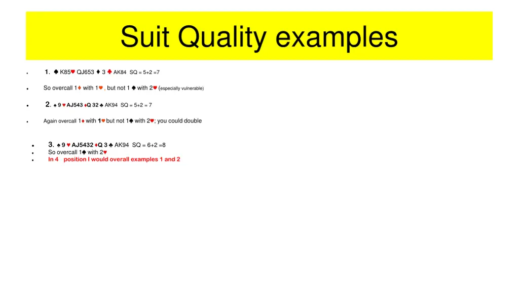 suit quality examples