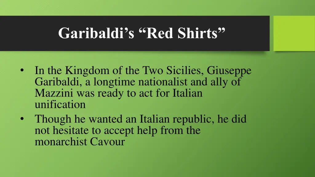 garibaldi s red shirts