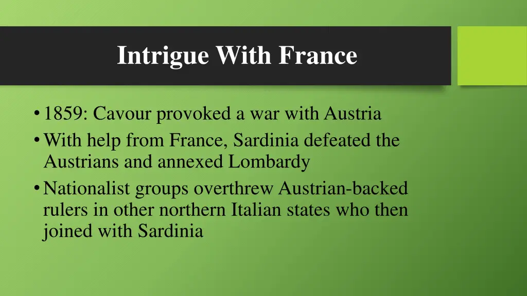 intrigue with france 1