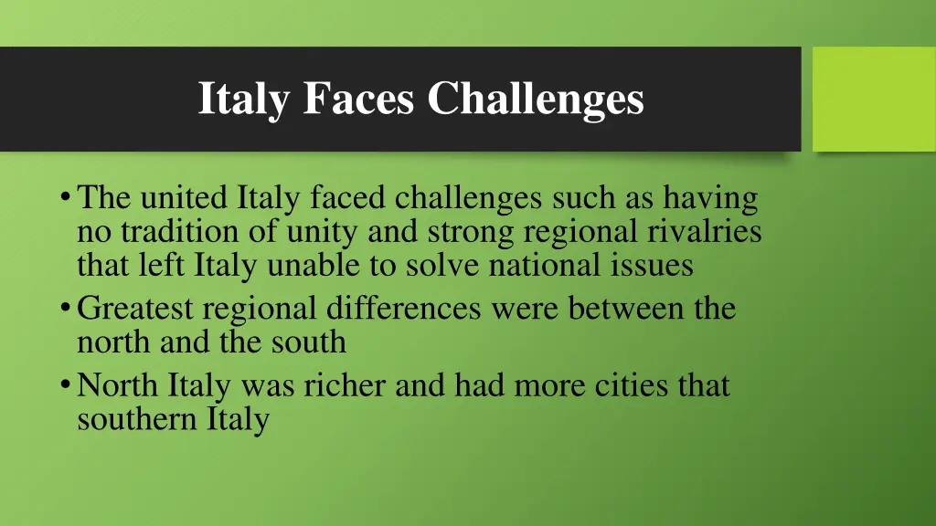 italy faces challenges