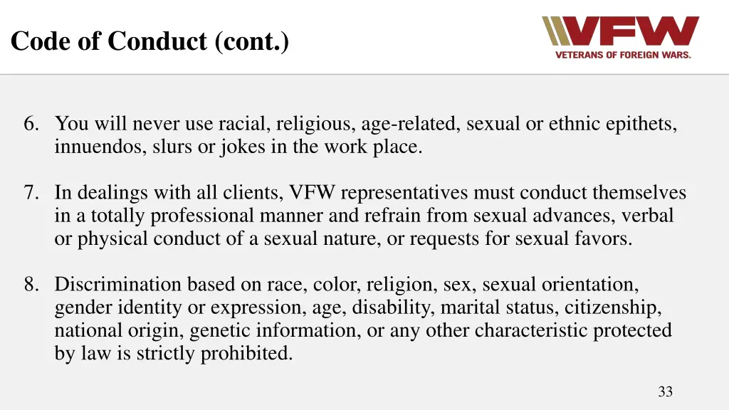 code of conduct cont