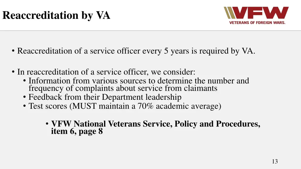 reaccreditation by va