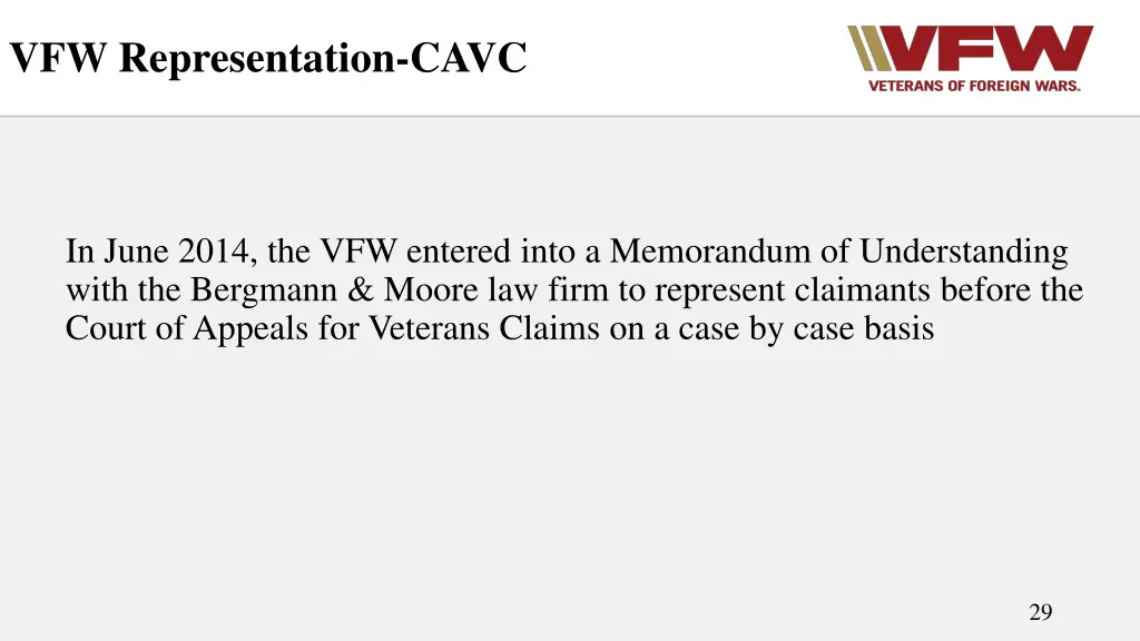 vfw representation cavc