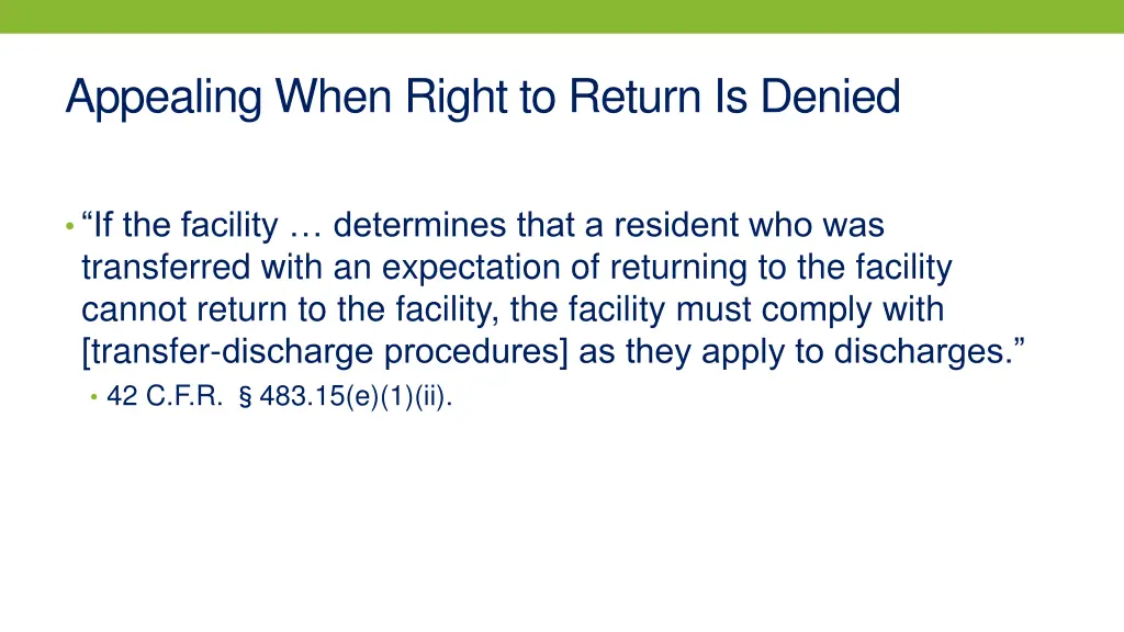 appealing when right to return is denied