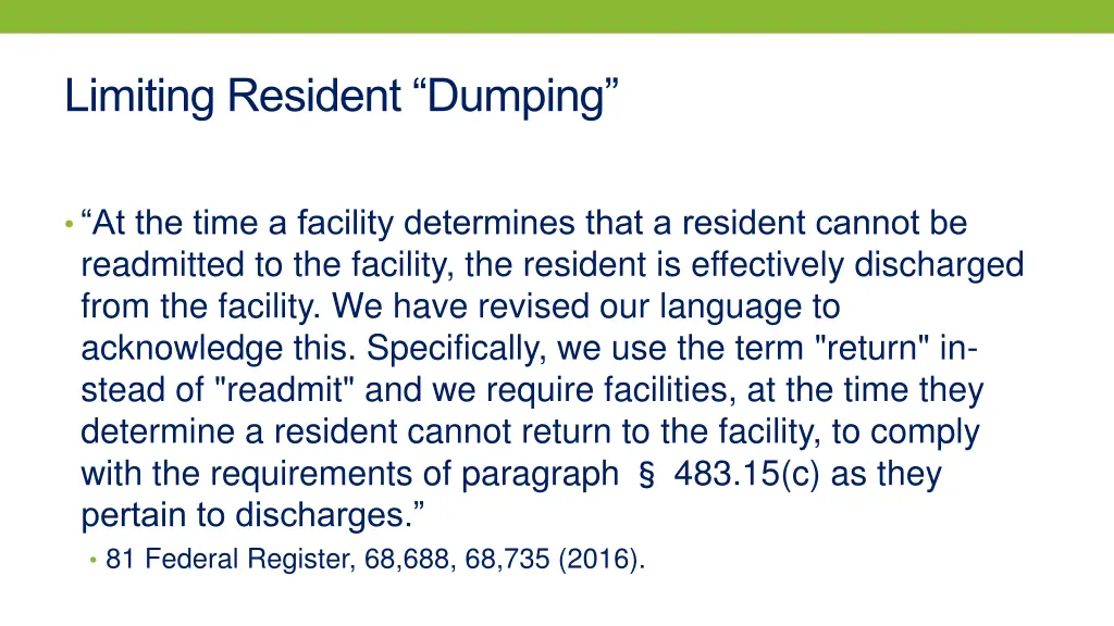 limiting resident dumping