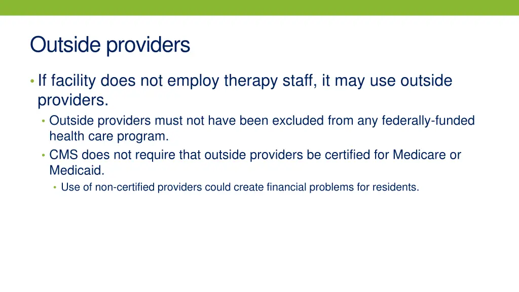 outside providers