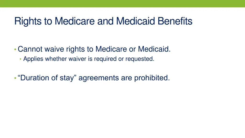 rights to medicare and medicaid benefits